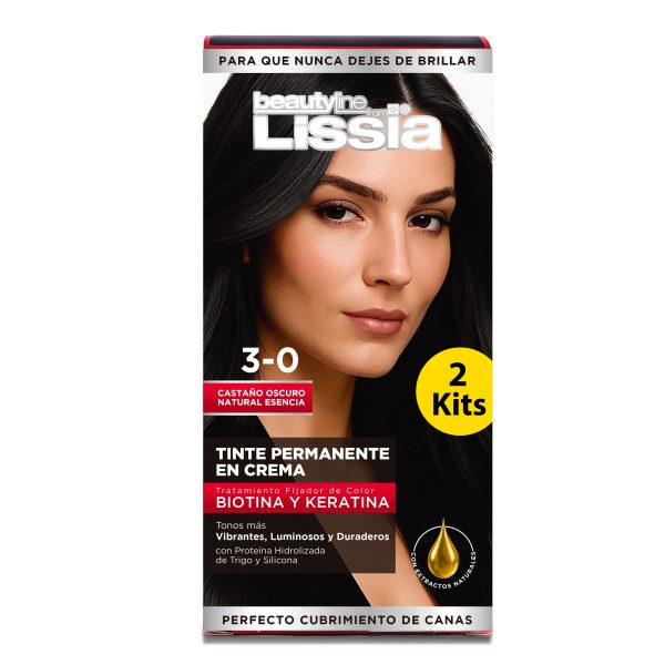 Tinte en Crema Castaño Oscuro Natural 3-0<span> – </span>Kit * 2