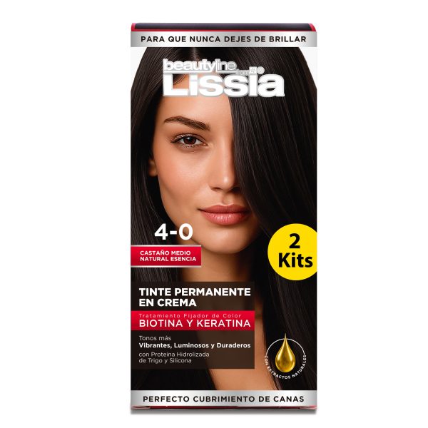 Tinte en Crema Castaño Medio Natural 4-0<span> – </span>Kit * 2