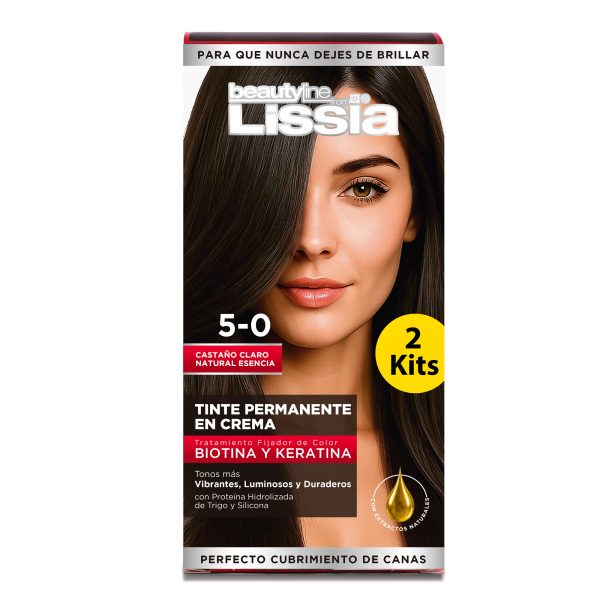 Tinte en Crema Castaño Claro Natural 5-0<span> – </span>Kit * 2