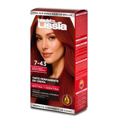 Tinte en Crema Rubio Medio Rojizo Dorado 7-43